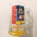 Disney Dining | Disney Mickey Mouse Tall Glass Mug Yellow Blue Red Vintage Classic Beer Like New | Color: Blue/Red | Size: Os