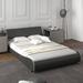 Wrought Studio™ Doinita Bed Upholstered/Metal/Faux leather in Black | 27 H x 56 W x 86 D in | Wayfair 83320B7946864763BB9484C550C28A5D