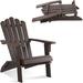 Dovecove Longhurst Foldable Adirondack Chair in Brown | 37.25 H x 22.25 W x 33.1 D in | Wayfair 275496AD6FE54D5186DDE02F54C370DC