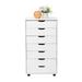 5-Drawer Wood Filing Cabinet Mobile Storage Cabinet for Closet / Office White Color