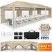 SANOPY 10 x 30 FT Pop Up Canopy Large Commercial Wedding Canopy Height Adjustable Waterproof Beach Canopy Outdoor Instant Party Tent with 8 Removable Sidewalls 4 Sandbags Carrying Bag Khaki