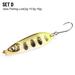 3pcs Portable Durable Sequins Noise Paillette mini Crank Bait Spoon Spinner Feather Treble Hook Fishing Metal Lures SET D