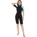 Wetsuits for Men and Women 2mm Mens Short Wet Suit Diving Surfing Snorkeling Kayaking Water Sports(Women-Shorty-Blue L)