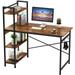 Furologee 47 Office desk Natural Finish Versatility desk workstation Rustic Brown