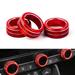 Xotic Tech 3pcs Centre Console AC Climate Control Knob Surrounding Ring Decoration Covers Compatible with Honda Civic 11th Gen (Red)