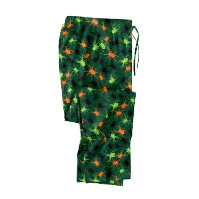 Men's Big & Tall Flannel Novelty Pajama Pants by KingSize in Neon Spiders (Size 7XL) Pajama Bottoms