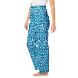 Plus Size Women's Knit Sleep Pant by Dreams & Co. in Deep Teal Hearts (Size L) Pajama Bottoms
