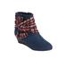 Wide Width Women's The Inez Bootie by Comfortview in Navy Multi (Size 10 W)