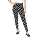 Plus Size Women's Everyday Stretch Cotton Legging by Jessica London in Black Bias Stripe (Size 14/16)