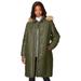 Plus Size Women's Mid-Length Quilted Puffer Jacket by Roaman's in Dark Olive Green (Size 3X) Winter Coat