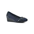 Wide Width Women's Bowie Casual Flat by Cliffs in Navy (Size 6 1/2 W)