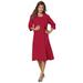 Plus Size Women's Fit-And-Flare Jacket Dress by Roaman's in Classic Red (Size 32 W)