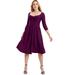 Plus Size Women's Sweetheart Swing Dress by June+Vie in Dark Berry (Size 22/24)