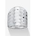 Women's .925 Sterling Silver Hammered-Style Band Ring by PalmBeach Jewelry in White (Size 7)
