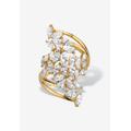 Women's 4.25 Cttw. 14K Gold-Plated Sterling Silver Marquise Cubic Zirconia Cluster Ring by PalmBeach Jewelry in Silver (Size 6)