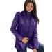 Plus Size Women's Leather Blazer by Jessica London in Midnight Violet (Size 18 W)