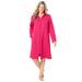 Plus Size Women's Short Hooded Sweatshirt Robe by Dreams & Co. in Pink Burst (Size 1X)