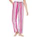 Plus Size Women's Knit Sleep Pant by Dreams & Co. in Sweet Coral Stripe (Size 3X) Pajama Bottoms