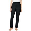 Plus Size Women's Stretch Cotton Chino Straight Leg Pant by Jessica London in Black (Size 28 W)