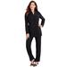 Plus Size Women's Ten-Button Pantsuit by Roaman's in Black (Size 22 W)