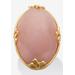 Women's Cabochon Cut Rose Quartz 18K Gold-Plated Cocktail Ring by PalmBeach Jewelry in Pink (Size 8)