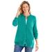 Plus Size Women's Perfect Long-Sleeve Cardigan by Woman Within in Waterfall (Size 3X) Sweater