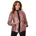 Plus Size Women's Zip Front Leather Jacket by Jessica London in Rich Burgundy Snake (Size 12 W)