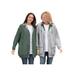 Plus Size Women's Fleece Nylon Reversible Jacket by Woman Within in Pine Heather Grey (Size 4X) Rain Jacket