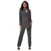 Plus Size Women's Double-Breasted Pantsuit by Jessica London in Black Classic Grid (Size 28 W) Set