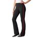 Plus Size Women's Stretch Cotton Side-Stripe Bootcut Pant by Woman Within in Black Classic Red (Size 4X)