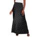 Plus Size Women's Everyday Stretch Knit Maxi Skirt by Jessica London in Black Dot (Size 22/24) Soft & Lightweight Long Length