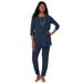 Plus Size Women's 2-Piece Stretch Knit Mega Swing Set by The London Collection in Navy (Size 3X)