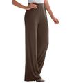 Plus Size Women's Everyday Stretch Knit Wide Leg Pant by Jessica London in Chocolate (Size 14/16) Soft Lightweight Wide-Leg