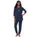 Plus Size Women's 2-Piece Stretch Knit Mega Swing Set by The London Collection in Navy (Size M)