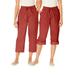 Plus Size Women's Convertible Length Cargo Capri Pant by Woman Within in Red Ochre (Size 16 W)