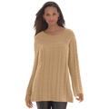 Plus Size Women's Cable Sweater Tunic by Jessica London in Soft Camel (Size 1X)