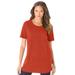 Plus Size Women's Crewneck Ultimate Tee by Roaman's in Copper Red (Size 5X) Shirt