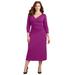 Plus Size Women's Curvy Collection Draped Midi Dress by Catherines in Berry Pink (Size 0X)