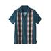 Men's Big & Tall Short-Sleeve Colorblock Rayon Shirt by KingSize in Braided Panel (Size L)