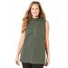 Plus Size Women's Suprema® Sleeveless Turtleneck by Catherines in Olive Green (Size 0X)