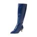 Women's The Poloma Wide Calf Boot by Comfortview in Navy Croco (Size 7 1/2 M)