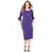 Plus Size Women's Ruffle Sleeve Shift Dress by Catherines in Dark Violet (Size 2X)