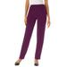 Plus Size Women's Crease-Front Knit Pant by Roaman's in Dark Berry (Size 26 W) Pants