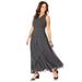 Plus Size Women's Georgette Flyaway Maxi Dress by Jessica London in Black Polka Dot (Size 30 W)