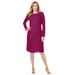 Plus Size Women's Lace Shift Dress by Jessica London in Berry Twist (Size 32)