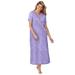 Plus Size Women's Long Henley Sleepshirt by Dreams & Co. in Soft Iris Hearts (Size 38/40) Nightgown
