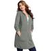 Plus Size Women's Mega-Length Thermal Hoodie. by Roaman's in Medium Heather Grey (Size 42/44)