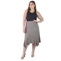 Plus Size Solid Color Knee Length Elastic Waist Handkerchief Skirt