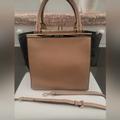 Michael Kors Bags | Mk Michael Kors Leather Bag W/ Crossbody Strap Tan And Brown Gold Hardware | Color: Brown/Tan | Size: Os