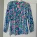 Lilly Pulitzer Tops | Lilly Pulitzer Silk Top Size Xxs | Color: Blue/Green | Size: Xxs